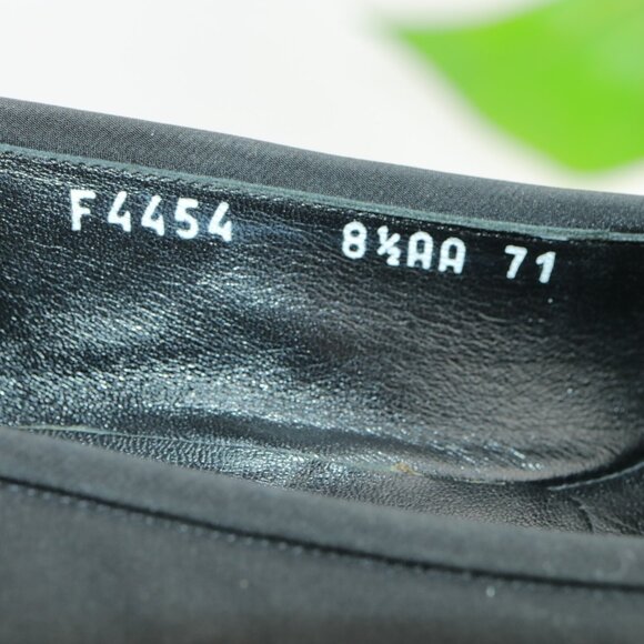 VTG Cole Haan Womens Lofer Size 8.5 NARROW Black Satin Low Heel Shoe Italy - Picture 10 of 12